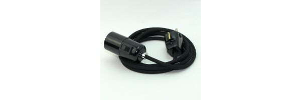Textilkabel mit E27 Wippschalter-Fassung und Stecker