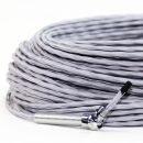 Textilkabel-Stoffkabel silber 4-adrig 4x0,75 extra dünn
