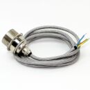 Textilkabel Silber mit Vintage E27 Lampenfassung Messing...