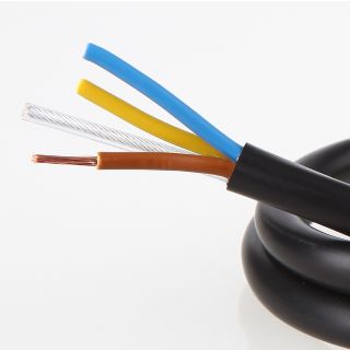 PVC-Lampen-Kabel schwarz 3-adrig mit Stahlseil