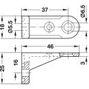 Häfele Rückwandverbinder Rückwandhalter zum Schrauben 46x16mm Kunststoff weiß