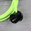 Textilkabel Neon-Gelb 3-adrig mit Schutzkontakt-Winkelstecker Anschlussleitung Zuleitung 1-5m