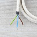 Textilkabel Kiesel 3-adrig mit Schutzkontakt-Winkelstecker Anschlussleitung Zuleitung 1-5m