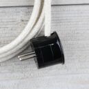 Textilkabel Kiesel 3-adrig mit Schutzkontakt-Winkelstecker Anschlussleitung Zuleitung 1-5m