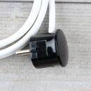 Textilkabel Weiß 3-adrig mit Schutzkontakt-Winkelstecker Anschlussleitung Zuleitung 1-5m