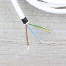 Textilkabel Weiß 3-adrig mit Schutzkontakt-Winkelstecker Anschlussleitung Zuleitung 1-5m