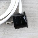 Textilkabel Weiß 3-adrig mit Schutzkontakt-Winkelstecker Anschlussleitung Zuleitung 1-5m