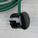 Textilkabel Dunkelgrün 3-adrig mit Schutzkontakt-Winkelstecker Anschlussleitung Zuleitung 1-5m