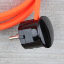 Textilkabel Neon-Orange 3-adrig mit Schutzkontakt-Winkelstecker Anschlussleitung Zuleitung 1-5m