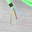 Textilkabel Neon-Grün 3-adrig mit Schutzkontakt-Winkelstecker Anschlussleitung Zuleitung 1-5m