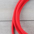 Textilkabel Anschlussleitung Zuleitung 2-5m rot mit Schutzkontakt-Winkelstecker