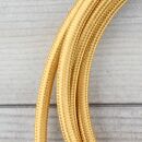 Textilkabel Gold 3-adrig mit Schutzkontakt-Winkelstecker Anschlussleitung Zuleitung 1-5m
