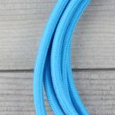 Textilkabel Hellblau 3-adrig mit Schutzkontakt-Winkelstecker Anschlussleitung Zuleitung 1-5m
