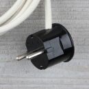 Textilkabel Elfenbein 3-adrig mit Schutzkontakt-Winkelstecker Anschlussleitung Zuleitung 1-5m
