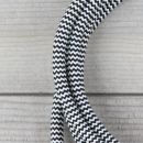 Textilkabel Lampenpendel 1-5m schwarz-weiß Zick Zack mit E27 Fassung Kunststoff schwarz