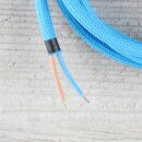 Textilkabel Blau E14 Lampenfassung mit Glattmantel Kunststoff schwarz