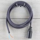 Textilkabel Graphit-Grau E14 Lampenfassung mit...