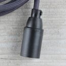 Textilkabel Graphit-Grau E14 Lampenfassung mit...