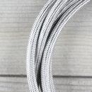 Textilkabel Silber E14 Lampenfassung mit Glattmantel Kunststoff schwarz
