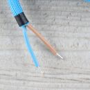 Textilkabel Blau E14 Lampenfassung mit Glattmantel Kunststoff weiß