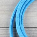 Textilkabel Blau E14 Lampenfassung mit Glattmantel Kunststoff weiß