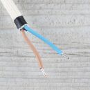 Textilkabel Elfenbein E14 Lampenfassung mit Glattmantel Kunststoff weiß