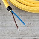 Textilkabel Gelb 2-adrig mit Euro-Flachstecker Anschlussleitung Zuleitung 1-5 Meter