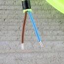 Textilkabel Neon-Gelb 2-adrig mit Euro-Flachstecker Anschlussleitung Zuleitung 1-5 Meter