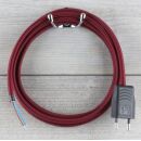 Textilkabel Bordeaux Rot 2-adrig mit Euro-Flachstecker Anschlussleitung Zuleitung 1-5 Meter