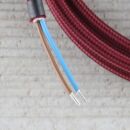 Textilkabel Bordeaux Rot 2-adrig mit Euro-Flachstecker Anschlussleitung Zuleitung 1-5 Meter