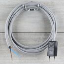 Textilkabel Grau 2-adrig mit Euro-Flachstecker Anschlussleitung Zuleitung 1-5 Meter