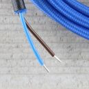 Textilkabel Dunkelblau 2-adrig mit Euro-Flachstecker Anschlussleitung Zuleitung 1-5 Meter