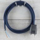 Textilkabel Marineblau 2-adrig mit Euro-Flachstecker...