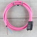 Textilkabel Pink 2-adrig mit Euro-Flachstecker Anschlussleitung Zuleitung 1-5 Meter