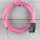 Textilkabel Pink 2-adrig mit Euro-Flachstecker Anschlussleitung Zuleitung 1-5 Meter