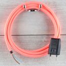 Textilkabel Neon-Magenta 2-adrig mit Euro-Flachstecker...