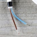 Textilkabel Weiß 2-adrig mit Euro-Flachstecker Anschlussleitung Zuleitung 1-5 Meter