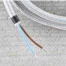 Textilkabel Anschlussleitung Zuleitung 1-5m silber mit...