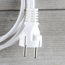 2 m Netzkabel Anschlusskabel 3x0,75mm² weiß mit Schutzkontakt-Stecker