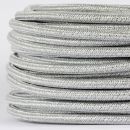 Textilkabel Silber Metallic 3-adrig 3x0,75...