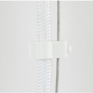 Kabelclip Kabelhalter Seilhalter-Clip mit Madenschraube für Stahlseile Lampen-Kabel 7.0-8.5mm + Drahtseil 1.0-2.0mm Kunststoff weiß