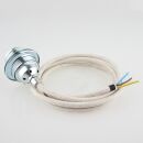 Textilkabel Kiesel mit E27 Lampenfassung Metall verchromt...