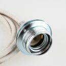 Textilkabel Kiesel mit E27 Lampenfassung Metall verchromt...