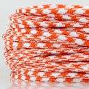 Textilkabel Stoffkabel Hahnenkamm Muster orange weiß 2-adrig 2x0,75 Schlauchleitung textilummantelt