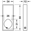 Häfele Kombi Mittel-Deckenträger Halterung aluminiumfarben oval 25mm für Schrankrohre Schrankstangen Kleiderstangen