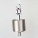 Lampen-Baldachin 62x63mm mit Pendelrohr und Zugentlaster Metall Edelstahl-Optik