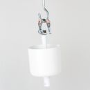 Lampen-Baldachin 62x63mm Metall weiß mit Pendelrohr und Kabel Zugentlastung