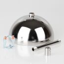 Lampen-Baldachin 120x62mm mit Pendelrohr und Zugentlaster Metall verchromt