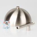 Lampen-Baldachin 120x62mm mit Pendelrohr und Zugentlaster Metall Edelstahl-Optik