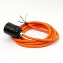 Textilkabel Orange mit E27 Lampenfassung Bakelitoptik...